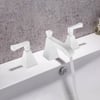 Modern Widespread Chrome Bathroom Sink Faucet Double Handle Solid Brass