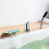 Waterfall Deck-Mount Modern Tub Faucet with Handshower in Chrome