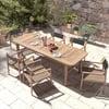 Ensemble de salle à manger d'extérieur moderne 7 pièces avec table et chaise en bois naturel