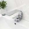 Single Lever Handle Waterfall Arc Bathroom Mixer Tap Chrome Solid Brass