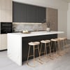 183 cm Isla de cocina de madera con cajones y armarios, blanco y negro