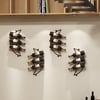 4 Pieces 12 Bottles Moon Shaped Metal Wine Rack Wall Mounted in Bronze 