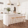 Modern 72" Wood Kitchen lsland with Wine Storage, White