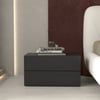60 cm Modern Minimalist Black Bedroom Bedside Table with 2 Drawers