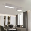  2-Light Rectangle Modern Flush Mount LED Ceiling Light with Acrylic in White
