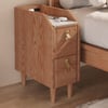 Modern Narrow Smart Cherry Bedside Table with Sensor Light & USB Port