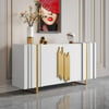 Aurea 63" White Wood Sideboard Buffet Cabinet with 2 Doors 2 Shelves