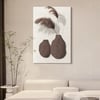 27.6" Abstract Geometric Japandi Wall Art 3D Sculpture Decor With Vase in White & Brown