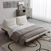 200 cm 3-Seater Cotton & Linen Convertible Sofa Bed with Pillows