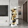 Astronaut Resin Figurine Gold Side Table with Tray Top