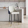 Diamic Blue PU Leather Counter Stool with Upholstered, 1 Piece