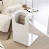 Modern 24" White Multi-Purpose End Table with Magazine Rack