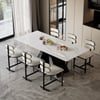 Lot de 6 chaises de salle à manger modernes avec revêtement en similicuir Blanc chaud