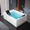 71" Double Whirlpool Bathtub with Temperature Control 118-Gallon Capacity