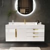 Aro 35" Floating Single Bathroom Vanity with Sink, Sintered Stone Top