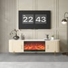 79" Sintered Stone Top Electric Fireplace TV Stand with Remote Control and Storage