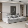 Canapé Profond 3 Places Moderne en Leath-Aire Gris 2780mm avec Dossier Réglable