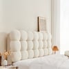 Bubbou Modern Queen Tufted Upholstered Boucle Headboard Pillow in White