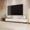 Quoint 71"-100" Extendable TV Stand with 3 Drawers & Light