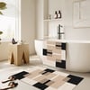 Set di 2 tappetini da bagno con motivo geometrico a forma di diatomea, resistente all'acqua, antiscivolo