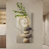 Art mural LED Japandi, 31,5 pouces, décor géométrique abstrait en forme de pierre acrylique, éclairage USB