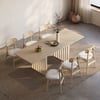 Dining Set 55"-87" Japandi Extendable Dining Table Whitewash with 6 Chairs