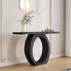 Modern 100 cm Black Console Table with Round Base for Entryway