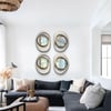 Modern 4-Piece 23.6" Large White & Gold Abstract Geometry Wall Mirror Decor Living Room