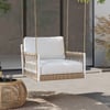 Ropipe Outdoor Aluminum & Rope Weave 1-Seater Swing Sofa in White, Set of 2