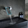 Led Digital Temperature Display Bathroom Rotating Faucet in Dark Gray