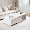 Mordel 100 cm - 180 cm Rectangle Extendable Glossy White Coffee Table with Storage