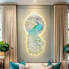 31.5" LED Acrylic Peacock Wall Art Modern Abstract Geometric Decor USB Charging