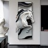 Décoration murale irrégulière abstraite créative en forme de cheval noir et blanc pour la maison