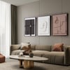 Ensemble de 3 pièces de décoration murale à suspendre Japandi 3D avec cadre rectangulaire noir