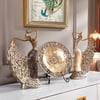 3PCS Vintage Gold Figure Statue Sculpture Set Romantic Shell Dancer Desktop Decor