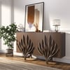 Mid Century Modern 63" Walnut Sideboard with Branch Design & 2 Doors
