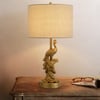 Mid Century Modern Golden Resin Peacock Table Lamp