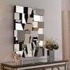 39.4" Glam Irregular Silver Decorative Frameless Earthquake Wall Mirror