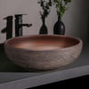 15.7" Ceramic Round Bathroom Vessel Sink Retro Washbasin