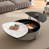 900mm White Faux Marble Leather Lift-Top Coffee Table