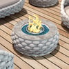 Cocaro Outdoor 27" Propane Smokeless Round Fire Pit Table in Gray