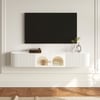 70.8" White Sintered Stone Floating Wall-Mounted TV Stand	