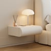 Humply Leather Floating Smart Nightstand with Drawer Set of 2