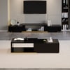 Mordel Glossy Black Extendable TV Stand & Coffee Table Set