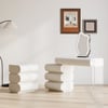 Humply White Leather 3-Drawer Smart Nightstand & Makeup Vanity Set