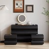 Humply Black Leather 6-Drawer Dresser & 2 Smart Nightstands Set