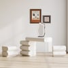 Humply white leather dressing table set with 2 stylish nightstands