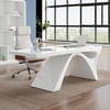 71" Modern White Computer Desk Rectangular Executive & Reclining Leather Office Chair