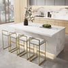 Japandi 72" White Kitchen Island with Storage & LED Lighting