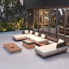 Modular Teak Outdoor Sofa Set for 6 Person with Propane Fire Pit